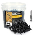 Deck Screws #8X1-1/4’’, T25 Star Torx Drive Flat Head Wood Screws, Black, 5lb - color: Black, size: 8X1-1/4’’