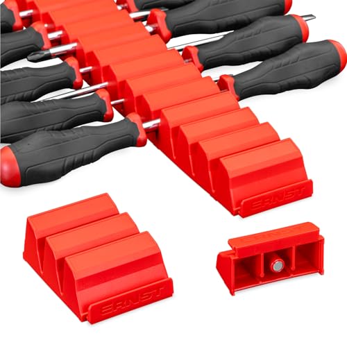 Ernst Manufacturing Screwdriver Pro - Modular Screwdriver Organizer for 13 Tools with Magnetic Base, Red - Made in the USA