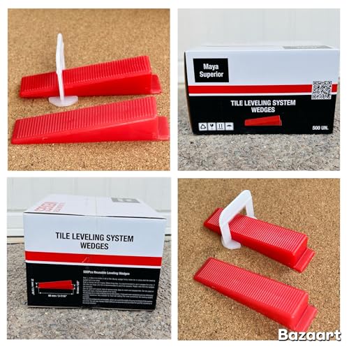 500 Piece Reusable Wedges for 1/8",1/16" and 1/32" Spacers,can be Used for Leveling Spacers and Tile Leveling System Clips, Tile Levelers for Wall,Floor,Tile, Ceramic,Stone Installation