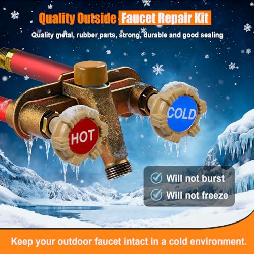 RK-22MH Outdoor Faucet Repair Kit for Woodford Model 22 Outside Faucets Parts Include Wheel Metal Handle Screws Packing Nut Washer Valve Seat Rubber, 18PCS Set - style: RK-22MH