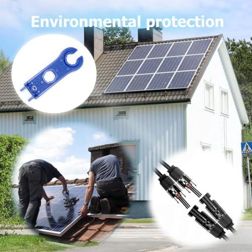Solar Panel Crimping Tool,Crimping Tool Kit with 10PCS Connectors and 2PCS Spanner Wrench and 2PCS Y Solar Connectors and Solar Wire Crimping Tool for PV Cable - color: 10p Mc4+1p Mc-y+a Crimper+1p Spanner