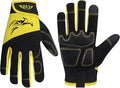 DLY Mens Work Gloves Touch screen, Utility Mechanic Gloves, Flexible Breathable Fit, Terry Fabric, Non-Slip (Medium, Yellow)