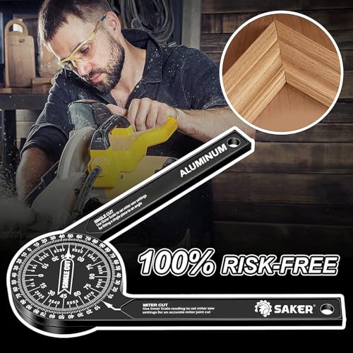 Saker Miter Saw Protractor,7-Inch Aluminum Protractor Angle Finder 2PCS - style: 2 Packs