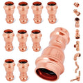 (WDAISY 10 Pack) Industrial-Grade 3/4 * 1/2 Inch Copper Press Coupling – Press Fittings, PxP Plumbing Connector, Press Adapter, Compatible with Copper Pipe, Water Supply Line, Pipe Repair - size: 3/4" * 1/2" copper reducing press coupling-10P