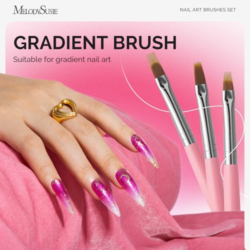 MelodySusie 6Pcs Ombre Nail Brushes - color: Light Pink, size: 6