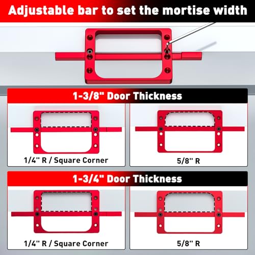 4" Fixed Size Door Hinge Jig for Door and Jamb, Aluminum Alloy - size: 4 in