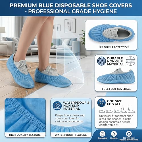 Disposable Booties & Shoe Covers 100 Pairs / 200pcs Size Fits Most Shoes
