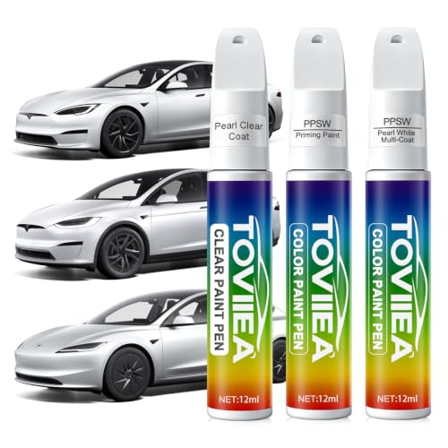 (PPSW Pearl White Multi-Coat Touch Up Paint for tesla ModelY/3/X/S - color: Upgraded PPSW Pearl White Multi-Coat for Model Y/3/X/S