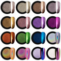 Artdone 16 Jars Chrome Nail Powder Nail Art Fimo 1g/Jar Gold Mirror - color: 16jars