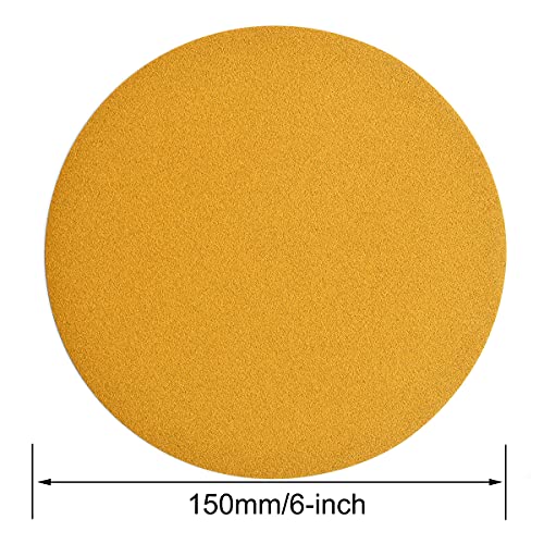 6-Inch No-Hole Hook and Loop Gold Sanding Discs 180-Grit, 100-Pack - size: 180 Grit