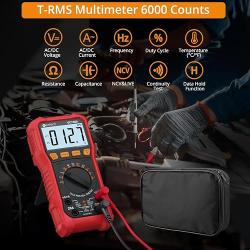 Neoteck 6000Counts TRMS Digital Multimeter for 750VDC 1000VAC AC/DC Current - color: Red, size: 6000Counts(AC 750V/DC 1000V)