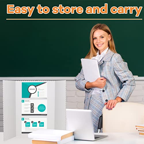 Ctosree 18 Pcs 22 x 38 Inch Tri Fold Poster Board Bulk for Display, White - color: White, size: 22 x 38 inch