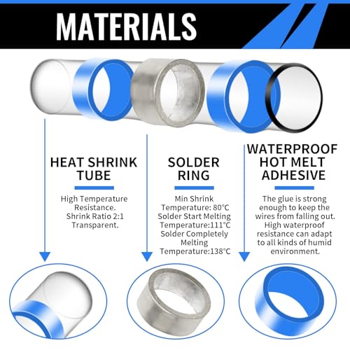 50pcs Solder Seal Wire Connectors, Solder Seal Heat Shrink Butt Connectors - size: 50 pcs