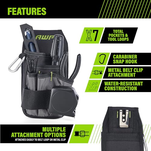 AWP Tool Pouch, Electrician Tool Pouch, Premium, Professional Multi-Pocket Organizer - size: 1 Pack, style: 7 Pocket Holster