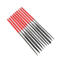 10Pcs Needle File Set- Hardened Alloy Steel, Mini Set Includes Tapered Round, Half Round, Barrette, Crossing, Knife, Warding, Square, Three Square