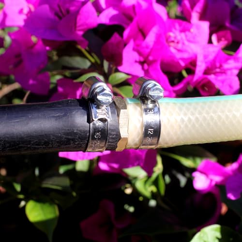 Solid Brass Garden Hose Repair Connector with Clamps Hose Repair Kit, 5/8"Barb Garden Hose Fittings (5/8"Barb-3 Set) - color: 5/8"Barb-3 Set
