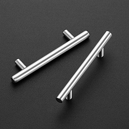 Ravinte Brushed Nickel Cabinet Handles, 30 Pack Drawer Pulls, 3 in | 5in Overall Lenghth, T Bar Pull, Smooth Grip, Kitchen Hardware Upgrade, For Cabinets, Drawers, Cupboards, Dressers - size: 3 Inch Hole Centers