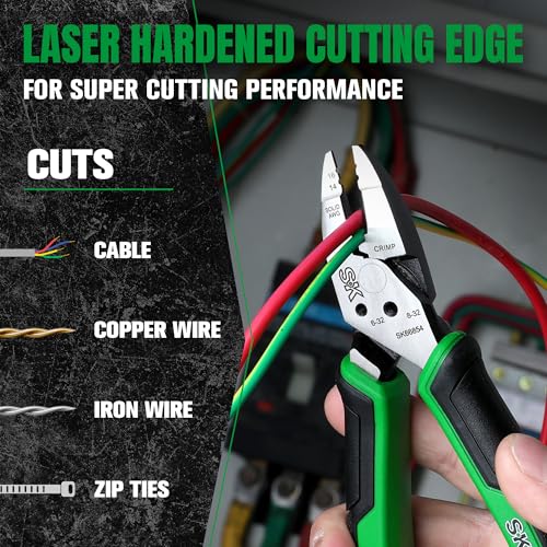 SK 7'' Multi-Use Side Cutters, 5-IN-1 Diagonal Cutting Pliers, CR-V Steel - style: Multi-Use Diagonal Pliers