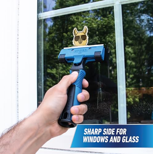 Unger Professional Connect and Clean 4" All-Purpose Scraper, Window, Glass, and Floor Scraping Tool Supplies, Adhesive Removal, Gum, Stickers, Paint Removal, Dual-Sided Blade - size: 4", style: All-Purpose Window Scraper