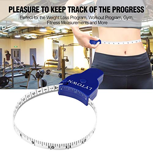 2PCS Body Measure Tape 60inch (150cm), Automatic Telescopic Tape Measure for Body Measurement & Weight Loss, Accurate Tape Measure for Tailor, Sewing, Fitness, Handcrafts, Clothes - color: Blue