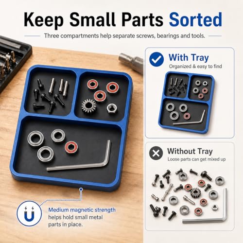 Magnetic Tool Tray for RC Car Drone Electronics Repair Small Parts - color: Dark Blue