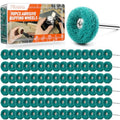 90-Piece Abrasive Buffing & Polishing Wheel Set - 1/8" Shank, 1" (25mm) 80-800 Grit, 15 Wool Felt Buffing Wheels, Rotary Tool Polishing Kit for Metal, Jewelry, Wood, Glass - color: Green 90Pcs