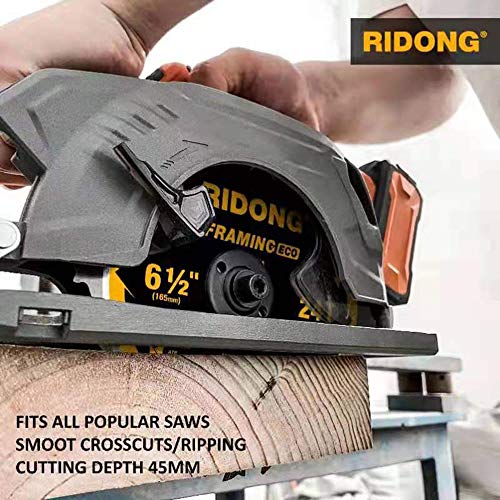 6-1/2 Inch Circular Saw Blade, 24-Tooth with 5/8" Arbor ATB Framing Saw Blade for Cutting Wood (6.5" 10-Pack) - size: 6-1/2" 24T(10 packs)