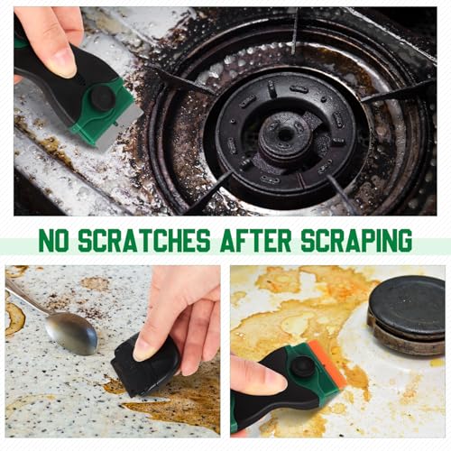 Tallew 9 Pcs Plastic Scraper Set Paint Tool Non Scratch Putty, Green - color: Green