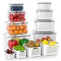 Anysig 8 Pack Fridge Fruit Storage Containers with Removable Colander