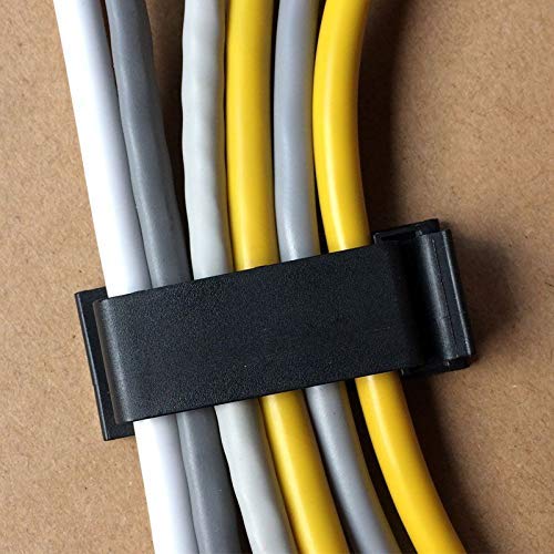 SOULWIT 50Pcs Self Adhesive Cable Management Clips - Black - color: Black