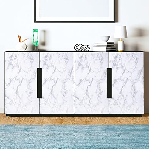 Arthome White Marble Contact Paper - Peel and Stick Wallpaper - Self-Adhesive & Removable Wall Paper for Furniture Desk, Kitchen Countertop, Cabinet, Shelf Liner, Wallcovering, (17"x120") - color: White Marble, size: 17" x 120"