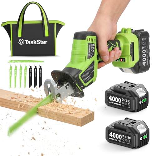 TaskStar Cordless Reciprocating Saw Kit, 3500 RPM Brushless Motor