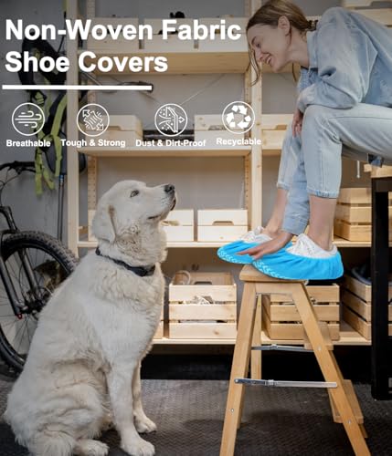 XL Non-Slip Disposable Shoe Covers for Indoors 50 Pack Blue, Fits Men’s US 13 - color: Blue 50 Pcs (Xl)