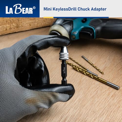 LABEAR Keyless Mini Drill Chuck Adapter, 1/4" Hex Shank, 0.3-3.2mm - size: 0.3-3.2mm