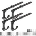 Rustic Floating Shelf Bracket 8 Inch, Cast Iron Shelf Brackets for Wall Shelving, Heavy Duty Shelf Bracket Supports, Decorative Shelves Brackets with Hooks, 4 Pack - size: 4 Pack 8" Bracket
