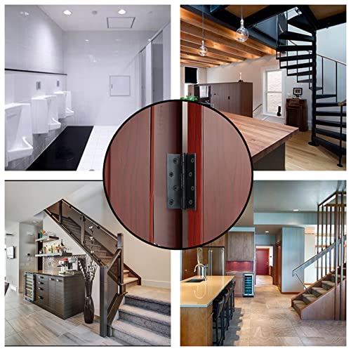 6PCS Matt Black Door Hinges 4 Inch x 3 Inch, Square Interior Hinges, Stainless Steel Hardware Hinge for Interior Door and Exterior Door Use, Hinge Bearing Diameter 1/2 Inch, Thickness 1/10 Inch