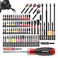 Geinxurn Impact Screwdriver Bits Set, Magnetic S2 Steel Phillips/Square/Torx/Hex 82Pieces Insert Power Bits Tips with Impact Bit Holder and Impact Nut Driver and Rachet Screwdriver Handle - size: Mixed-82Pcs-B