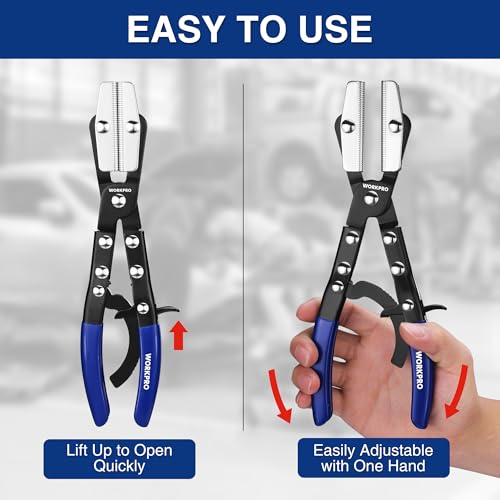 WORKPRO 3-Piece Ratcheting Hose Pinch Off Pliers Set with Storage Bag - color: Blue