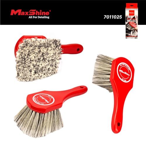 Maxshine Universal Wheel & Body Cleaning Brush – Medium-Duty Car Detailing Brush with Strong High-Density Bristles – Ideal for Wheels, Tires, Engines & Exterior Surfaces – Auto Detailing Accessory - color: Medium-duty
