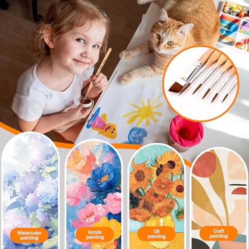 Miniature Brush Dry Brushes, Aoartix 15 Pcs Model Paintbrush Set - color: Wood