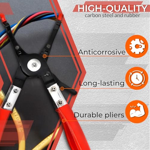 Car Wire Soldering Pliers, 9.5 Inch, Carbon Steel & Non-Slip Rubber Grip - color: Black & Red Soldering Aid Pliers Grip