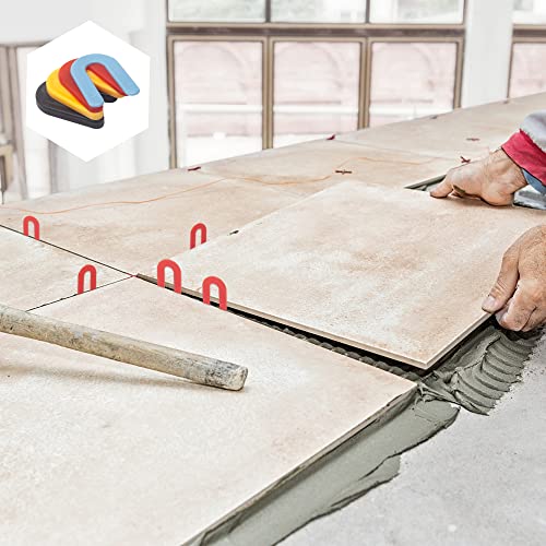 400PCS Plastic Shims, Horseshoe Shims, U Shaped Tile Spacers - size: 1/16", 1/8", 3/16", 1/4"