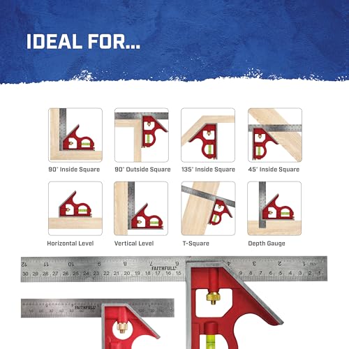 Combination Square Twin Pack 150mm (6in) & 300mm (12in)