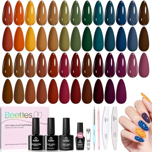 Beetles Fall Gel Polish Set, Fall Passage Collection, 25 Autumn Colors - color: Fall Passage - 25 Colors
