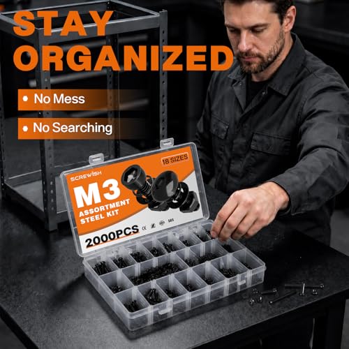 960PCS M3 Socket Head Cap Screw Assortment Kit, 6-30mm - size: M3