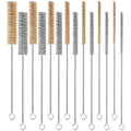 14pcs Wire Tube Cleaning Brush 12" Brass Stainless Steel Engine Brush Set - size: 14