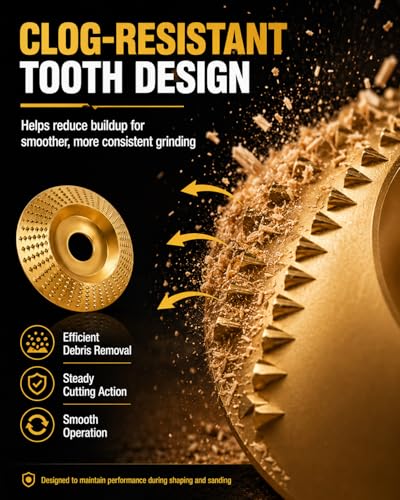 3PCS Wood Carving Tools Sanding Disc Stump Grinder Angle Polishing Pad Grinding Tungsten Carbide Wheel Discs for Attachments Tiktrove Sander Blades Set Pads Cutting Scraper Cordless (Gold)