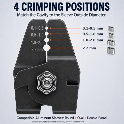 KF CPTEC Fishing Crimping Pliers, 0.1-2.2mm Wire Rope Swager with Cutter