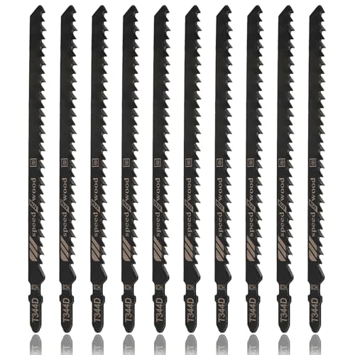 20 Pcs T344D T Shank Jigsaw Blades 6 TPI, 6 Inch | HCS, Wood Jigsaw Blades, For Plastic Chipboards Plywood Hardwood, Quick Cutting