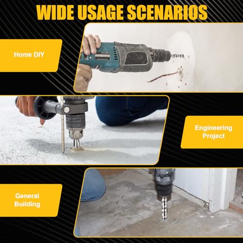 5/8x12 SDS-Plus Rotary Hammer Drill Bit, Carbide Tip 4-Cutter for Brick,Stone & Concrete, Packed of 2pcs. - size: 5/8x12" (2pcs)